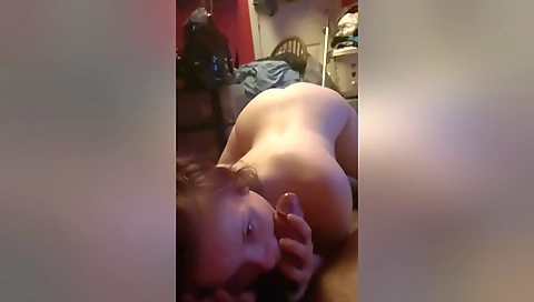 Big booty wife with huge boobs has deepthroat and cum