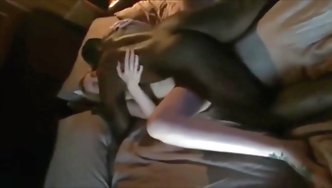 A blonde babe gets a big cock in a deepthroat sex video