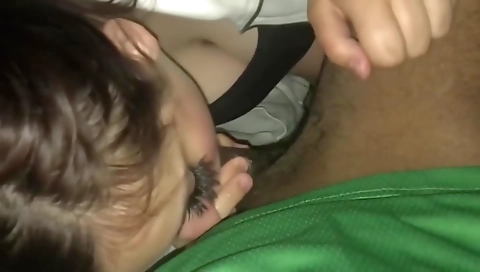 Petite brunette gets a creampie from a big black cock