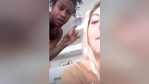 Amateur blonde video with a tattooed and hot chick