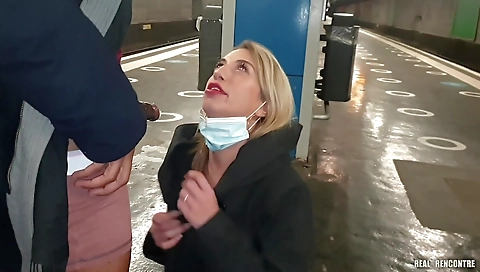 Horny blonde blonde french nympho getting fucked on the train