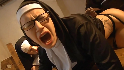 Black man gets fucked in a threesome by a black and a blonde