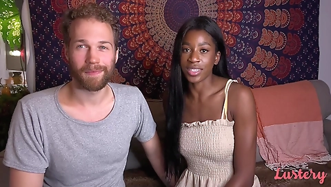 Ebony chick gets cunnilingus from a little blonde friend