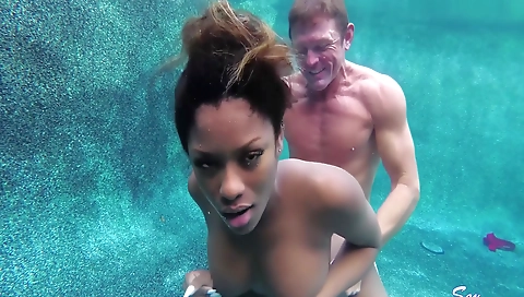 Ebony big boobie gets fucked in the face by a black boy