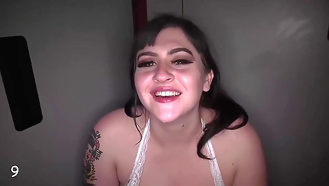 Busty brunette and ebony tattooed girl with big tits