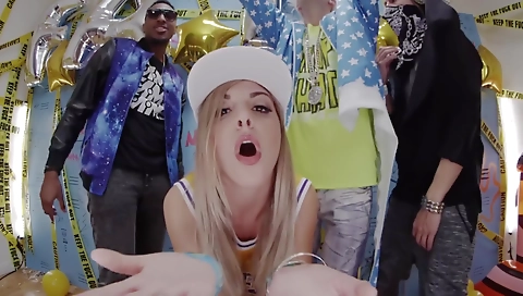 Horny teen gets fucked by a black guy in the public