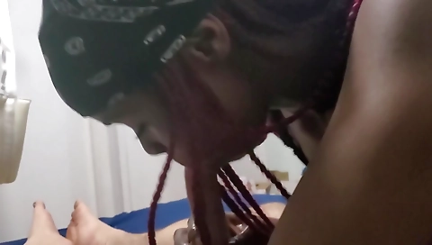 Young teen sucking a dick in amateur interracial clip