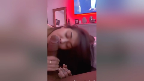 A brunette with a tattooed pussy is getting fucked by a big dick