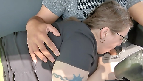 She has sex with a blonde