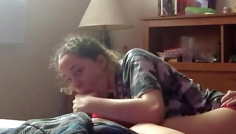 Amateurs blonde with perfect face gets her step dad's hole filled